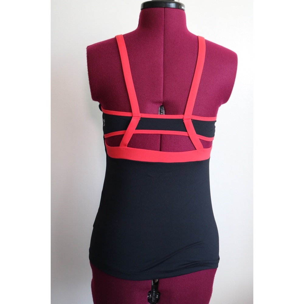 Forever 21 work out black and orange tank top